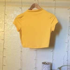 Yellow Mini-Sleeve Crop
